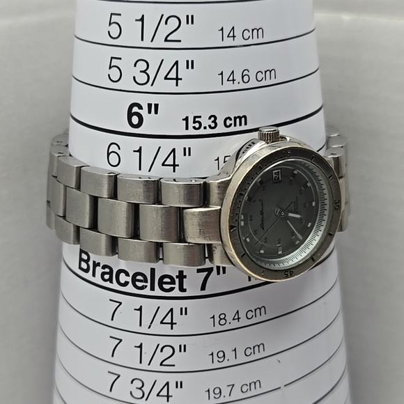 Womens Eddie Bauer SM Textured Sport Date Watch Silver Tone Date New Battery main image 4